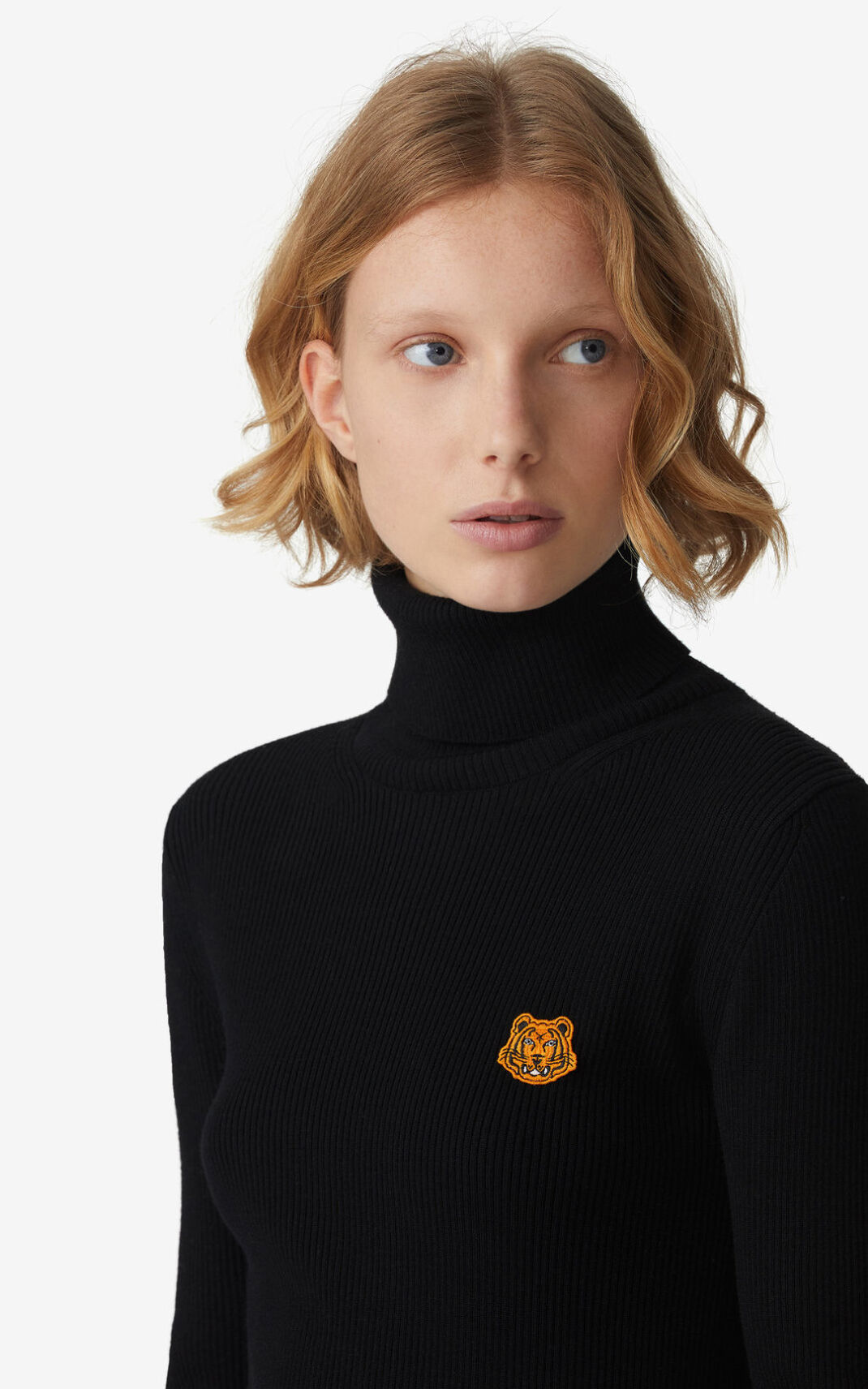 Pull Kenzo Femme Tiger Crest roll neck Noir QMZKR-1907